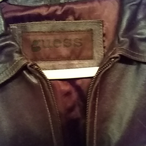 Guess Woman's Brown Leather Jacket Medium - Picture 2 of 4
